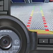 Special reversing camera with guidelines